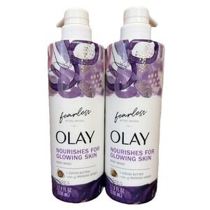 Olay Fearless Artist Series Body Wash Cocoa Butter Manuka Honey 17.9 oz lot of 2